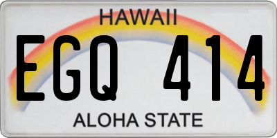 HI license plate EGQ414