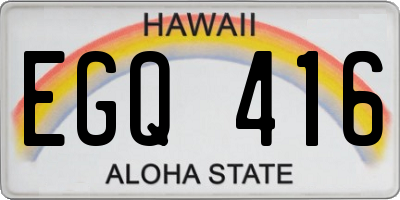 HI license plate EGQ416