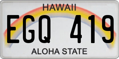 HI license plate EGQ419