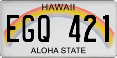 HI license plate EGQ421