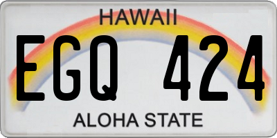HI license plate EGQ424