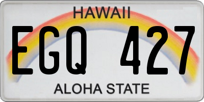 HI license plate EGQ427