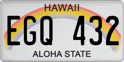 HI license plate EGQ432