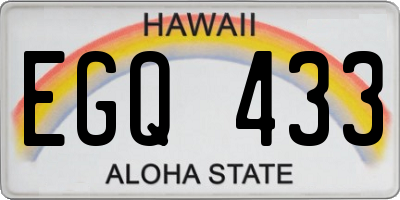 HI license plate EGQ433