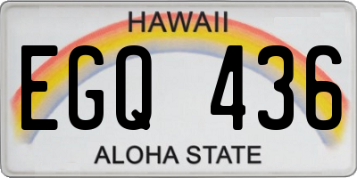 HI license plate EGQ436
