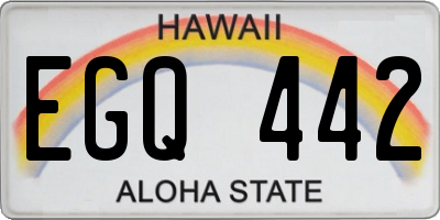 HI license plate EGQ442