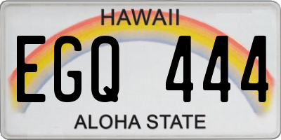 HI license plate EGQ444