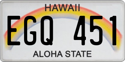 HI license plate EGQ451