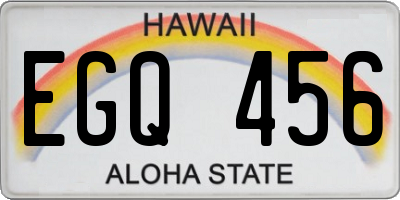 HI license plate EGQ456