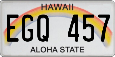 HI license plate EGQ457