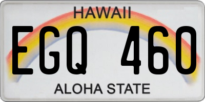 HI license plate EGQ460