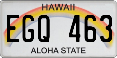 HI license plate EGQ463