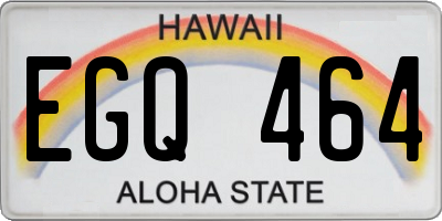 HI license plate EGQ464