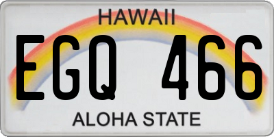 HI license plate EGQ466