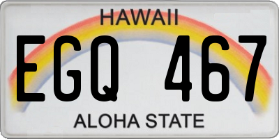 HI license plate EGQ467