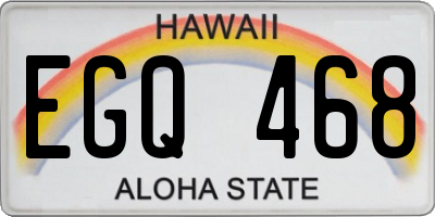 HI license plate EGQ468
