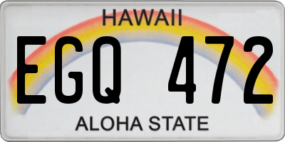 HI license plate EGQ472