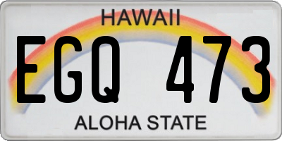 HI license plate EGQ473
