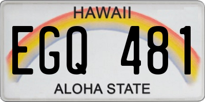 HI license plate EGQ481