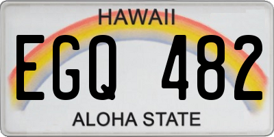 HI license plate EGQ482