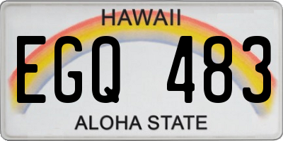 HI license plate EGQ483