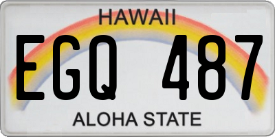 HI license plate EGQ487