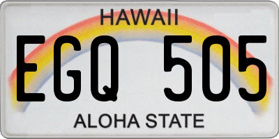 HI license plate EGQ505