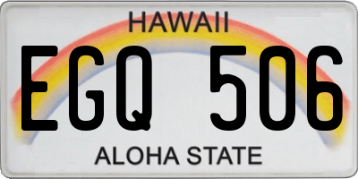 HI license plate EGQ506
