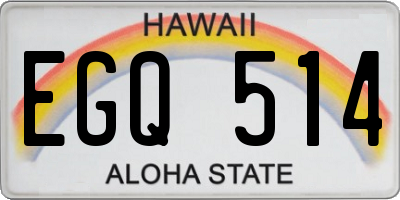 HI license plate EGQ514