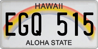 HI license plate EGQ515