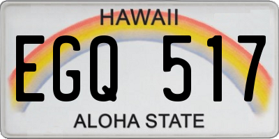 HI license plate EGQ517