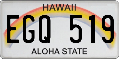 HI license plate EGQ519