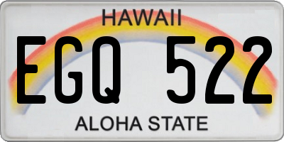 HI license plate EGQ522