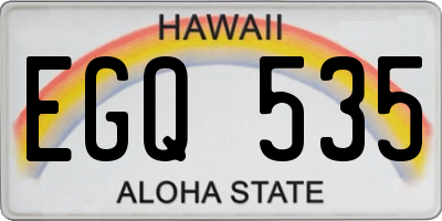 HI license plate EGQ535