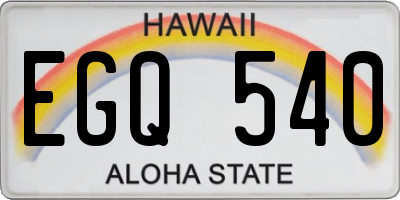HI license plate EGQ540