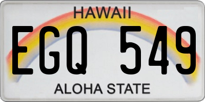 HI license plate EGQ549