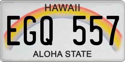 HI license plate EGQ557