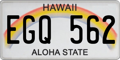 HI license plate EGQ562