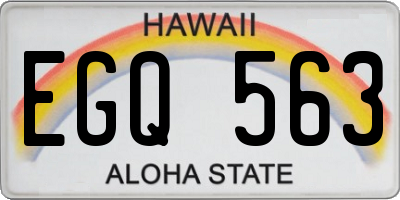 HI license plate EGQ563