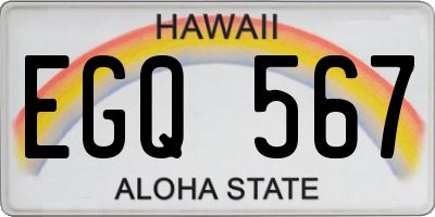 HI license plate EGQ567