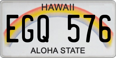HI license plate EGQ576