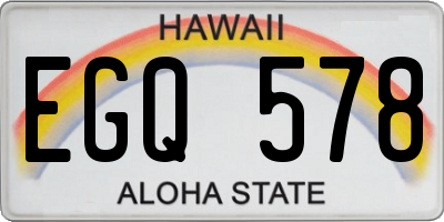 HI license plate EGQ578