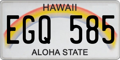HI license plate EGQ585