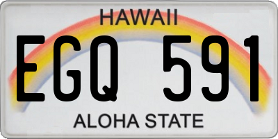 HI license plate EGQ591