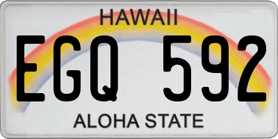 HI license plate EGQ592