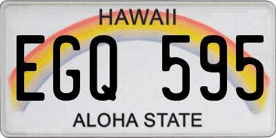 HI license plate EGQ595