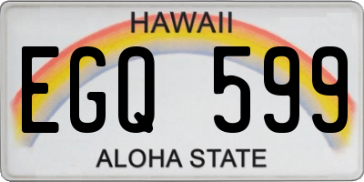 HI license plate EGQ599