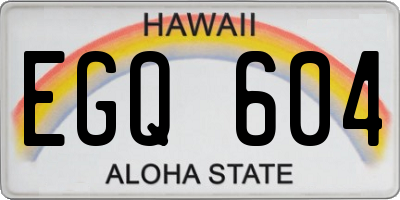 HI license plate EGQ604