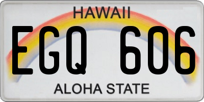 HI license plate EGQ606