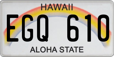 HI license plate EGQ610